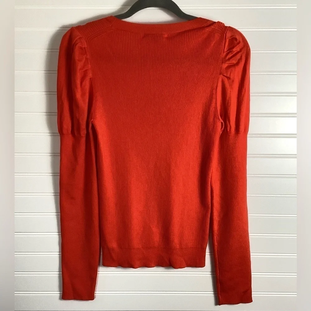 J. Crew NWT Red / orange Puff Sleeve sweater Size Medium